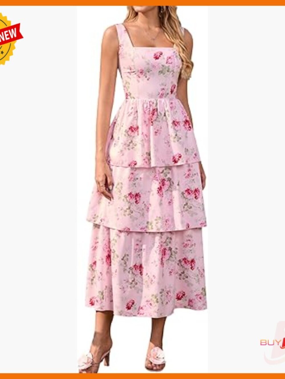 Summer Floral Tiered Ruffle Corset Midi Sundress A-Line Backless Wedding Guest